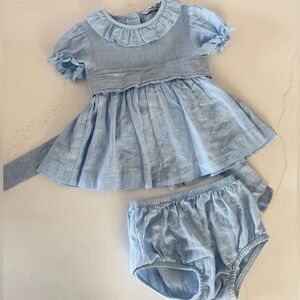 Babidu Blue Ruffled Kids Dress Set